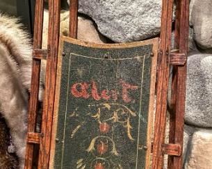 •	Scandinavian Wooden Sled w/Original Paint