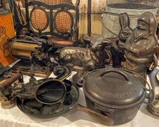 •	Selection of Cast Iron, Griswold Cookware, Cake Molds