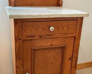 •	Antique Marble-Top Washstand