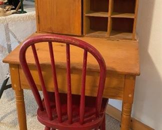 •	Antique Pine Child's Desk
