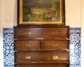 English mahogany Campaign Chest