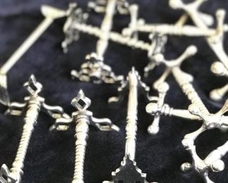 Victorian silver plate knife rests