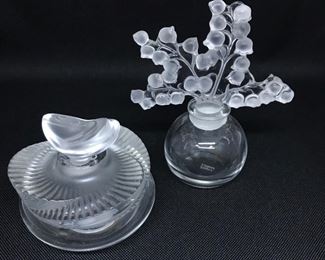 Lalique perfume bottles, Samoa and Clairfontaine.