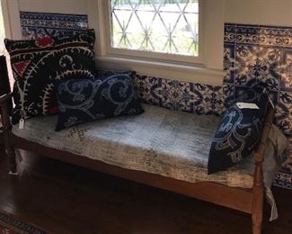 Antique daybed, dressed for a nap