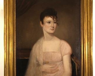 Portrait of a Lady, early to mid 1800’s, unsigned, professionally conserved, framed