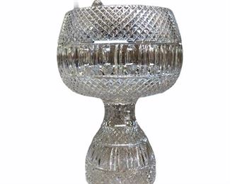 Brilliant Cut Punch Bowl on Stand, 23 matching cups included