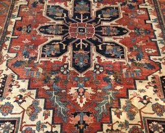 9’ 5” by 11’ 9” Antique 19th century Serapi rug.  