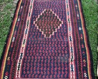 4’6” by 9’ vintage Kilim tribal rug 