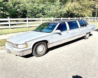 1996 Cadillac 6 door stretch limousine. Less than 30,000 miles. One owner from this estate!!!