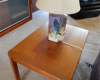 INLAID TEAK END TABLE
