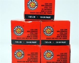 Red Army Standard 7.62 x 39 Ammo, Approx 100 Rds, Local Pickup Only
