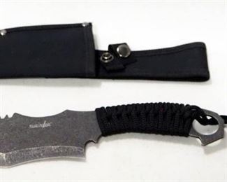 Master Cutlery Survivor Fixed Blade Knife, 5.25" Blade, In Leather Sheath
