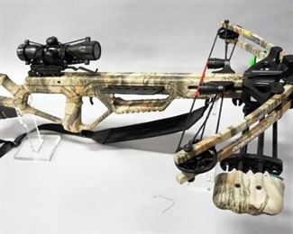Center Point Crossbow Dusk Hunter 370 With 4x32 Scope, Broadhead And Practice Bolts, Game Hunter Pouch, Instructions, Padded Nylon Sling And More
