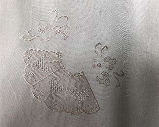 Embroidery on silk lining