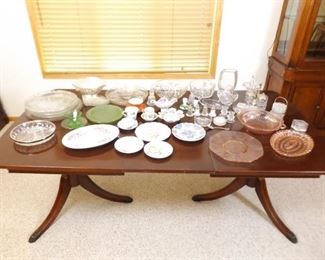 Large Lot of Antique Depression Glass, Crystal, etc.
