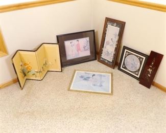 Lot of Asian Themed Framed Pictures
