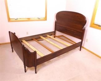 Antique Wood Framed Full Size French Bed
