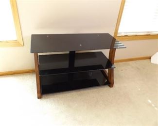 Modern Glass Top 2 Tiered TV Stand

