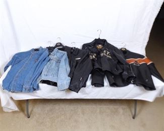 Lot of NEW Harley Leather, Jean, etc. Jackets
