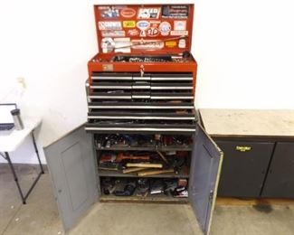 LOADED with Tools Mechanics Tool Box and Cabinet with Keys
