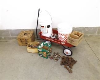 Red Wagon Full of Chains, Couplers, etc.
