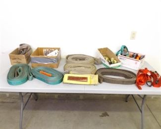 Large Lot of Tow Ropes, Ratchet Straps, etc.
