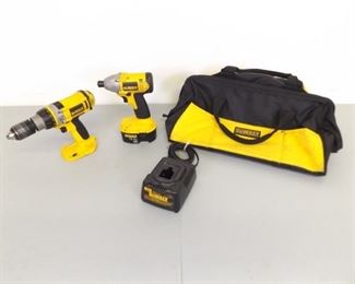 2 Dewalt 14.4v Drills, 1 Battery, Charger, and Bag&nbsp;
