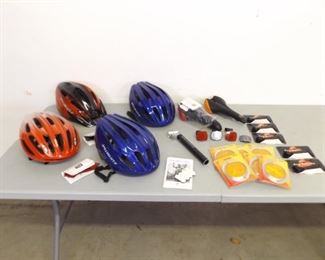 Lot of NEW Biking Helmets, Seats, etc.
