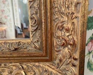 Gold Toned Accent Mirror: 36.5"H x 46.5"W