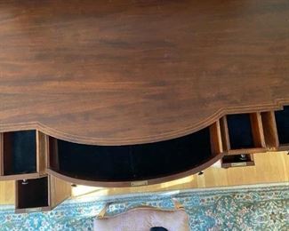 Antique Sideboard Buffet and Wine Bar Cabinet on wheels: 47"H x 78.5" W x 27"D . Matching Side Buffet also available