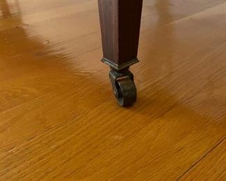 Antique Sideboard Buffet and Wine Bar Cabinet on wheels: 47"H x 78.5" W x 27"D . Matching Side Buffet also available