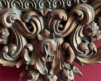 Antique gold toned mirror: 3'2"Wx4'2"L