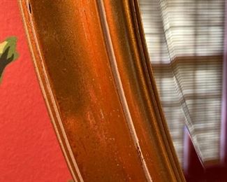 Gold Toned Accent Mirror:  31"H x 21.5"W