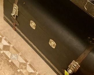 "High Fare" Domed top Stage Coach Trunk with Wood Interior and original strapping