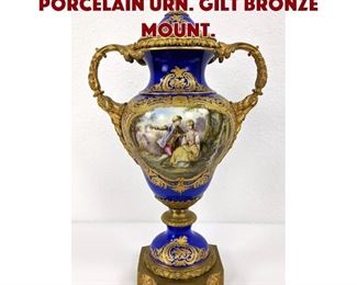 Lot 13 SEVRES French Painted Porcelain Urn. Gilt Bronze Mount.