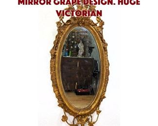 Lot 30 Huge Victorian Oval Mirror Grape Design. Huge Victorian