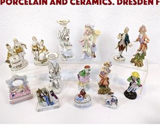 Lot 33 15pc Figural European Porcelain and Ceramics. Dresden f
