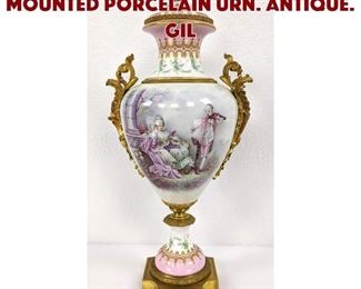 Lot 38 SEVRES Brass Bronze Mounted Porcelain Urn. Antique. Gil