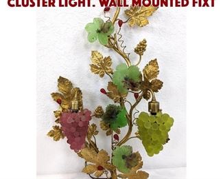 Lot 46 Gilt Metal Glass Grape Cluster Light. Wall mounted fixt