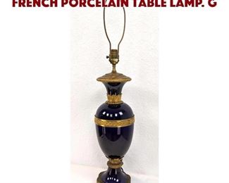 Lot 47 Cobalt Blue Sevres style French Porcelain Table Lamp. G