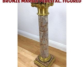 Lot 48 Fancy Continental Gilt Bronze Marble Pedestal. Figured