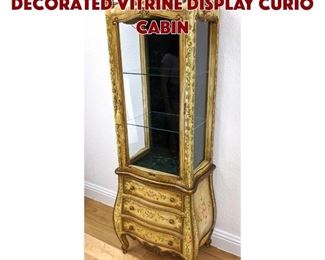 Lot 60 Carved Wood Paint Decorated Vitrine Display Curio Cabin