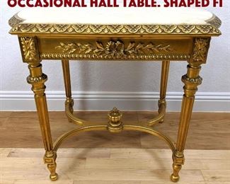 Lot 78 Antique Gilt Wood Onyx Occasional Hall Table. Shaped fi
