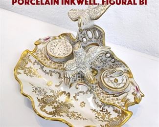 Lot 99 Old Paris Porcelain style Porcelain Inkwell. Figural bi