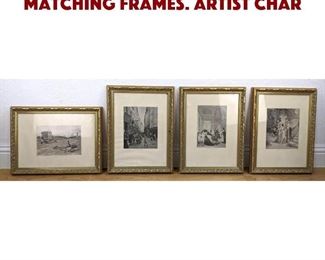 Lot 111 5 Framed Vintage Prints in Matching Frames. Artist CHAR