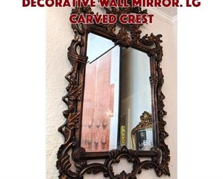 Lot 131 Lg Carved Wood Decorative Wall Mirror. Lg Carved crest