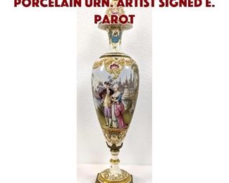 Lot 132 SEVRES 43 French Porcelain Urn. Artist signed E. Parot