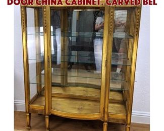 Lot 139 Vintage Gilt Painted Bow Door China Cabinet. Carved bel