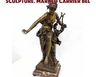 Lot 140 Lg Bronze Vintage Figural Sculpture. Marked CARRIER BEL
