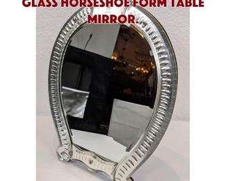 Lot 143 Vintage Murano Style Glass Horseshoe Form Table Mirror.